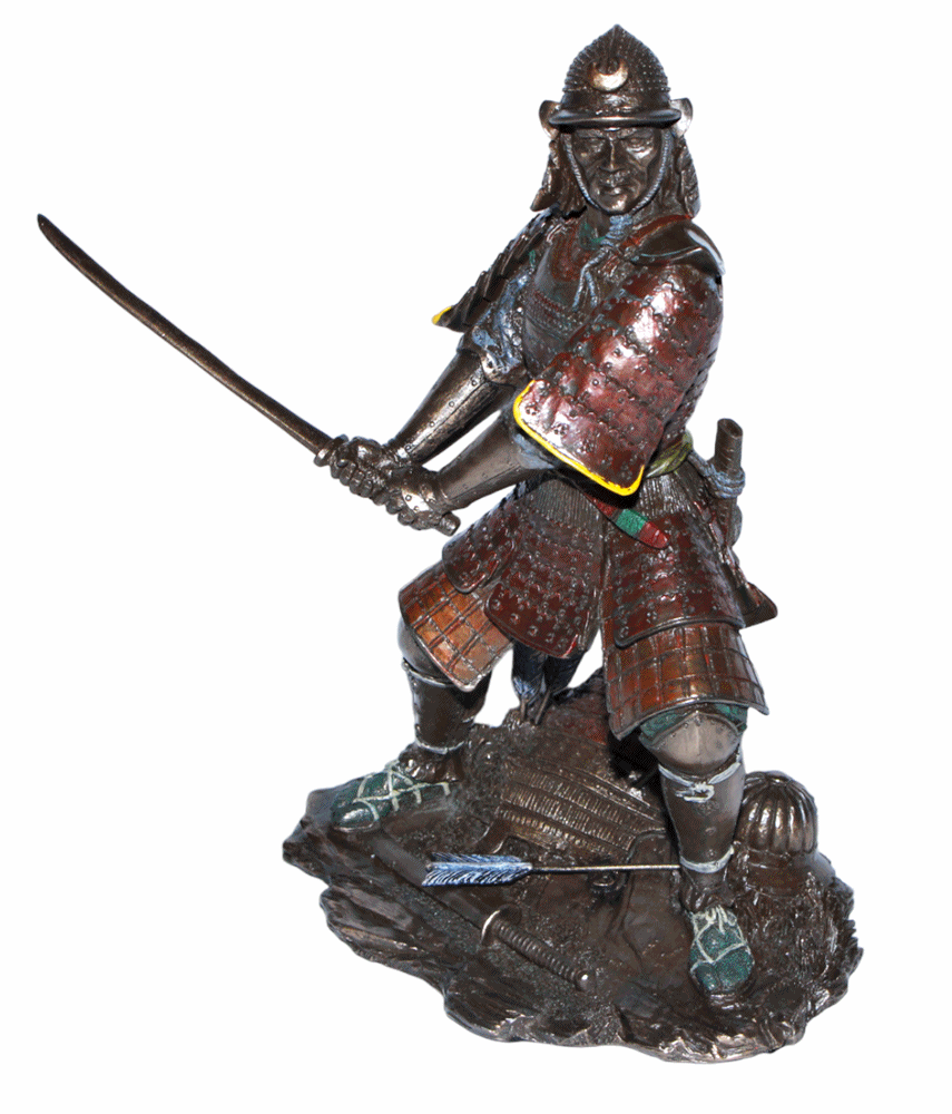 Deko Figur Samurai Art H 21 cm japanischer Krieger in Rüstung mit Schwert Figur