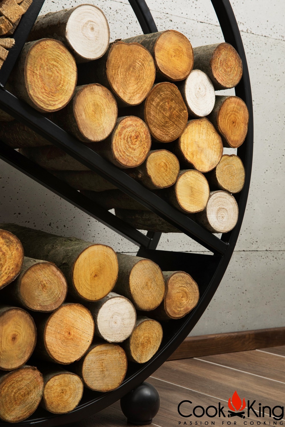 Kaminholzregal "Diego" H 82 cm Holzregal für Kaminholz Kaminholzablage aus Stahl Kaminholzständer