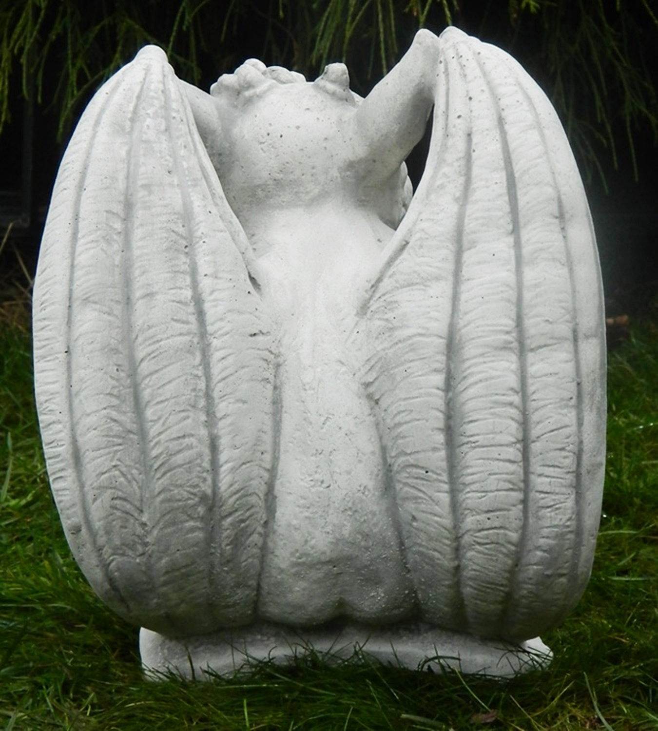 Beton Figur Drache Gargoyle Torwächter H 27 cm Dekofigur und Gartenskulptur