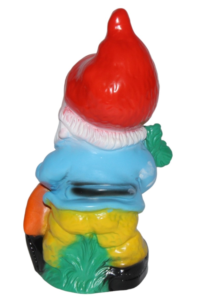 Gartenzwerg Figur Zwerg mit Karotte H 26 cm stehend Gartenfigur aus Kunststoff
