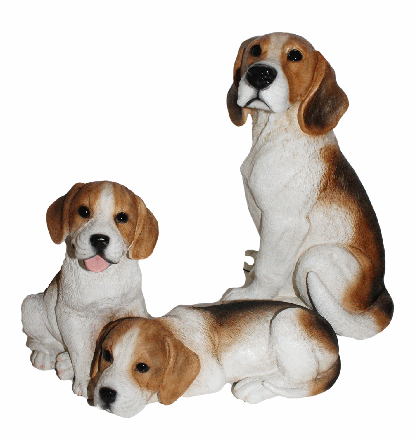 Deko Figur Hunde britische Beagle Welpen und Mutter Kollektion Castagna aus Resin H 20-31 cm