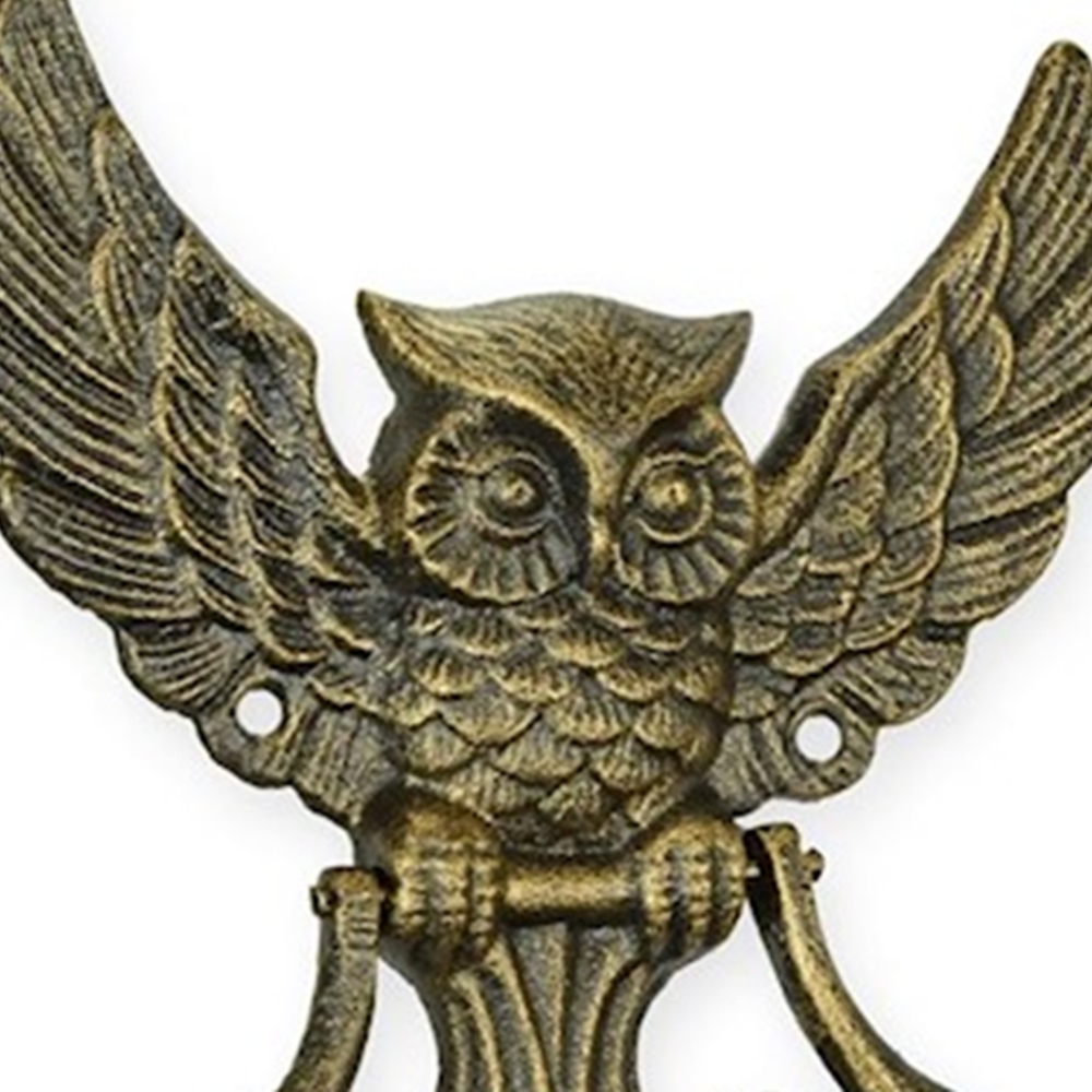 Türklopfer Barock Stil Eule aus Gusseisen H 20 cm Türdekoration Dekofigur in Bronzeoptik