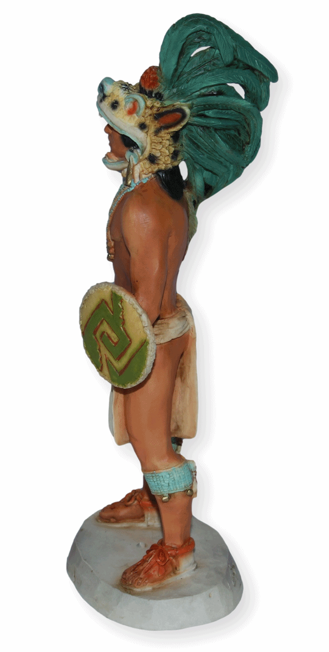 Indianerfigur Cuauhtémoc H 18,5 cm aztekischer Herrscher von Tenochtitlán Native American Castagna