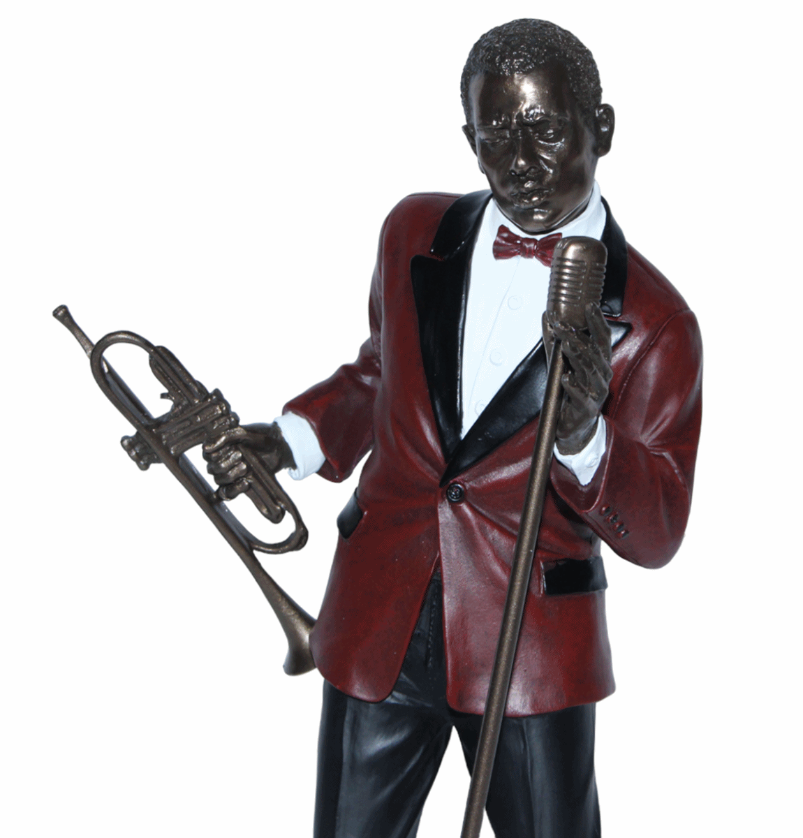 Deko Figur Jazz Musiker Sänger H 29 cm Jazz Band Dekofigur mit Trompete
