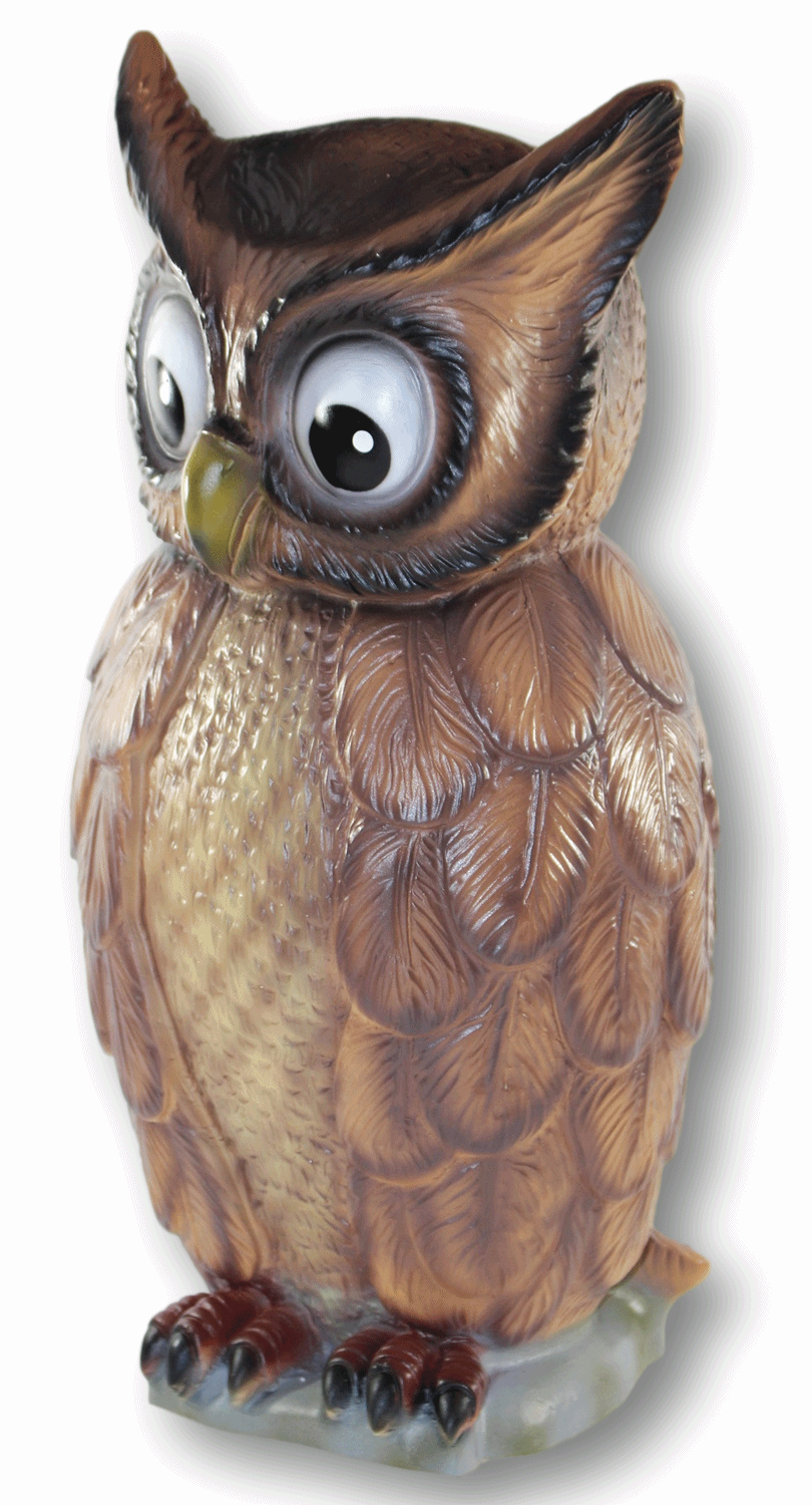 Deko Garten Figur Vogelfigur Eule H 46 cm stehend Gartenfigur Dekofigur aus Kunststoff