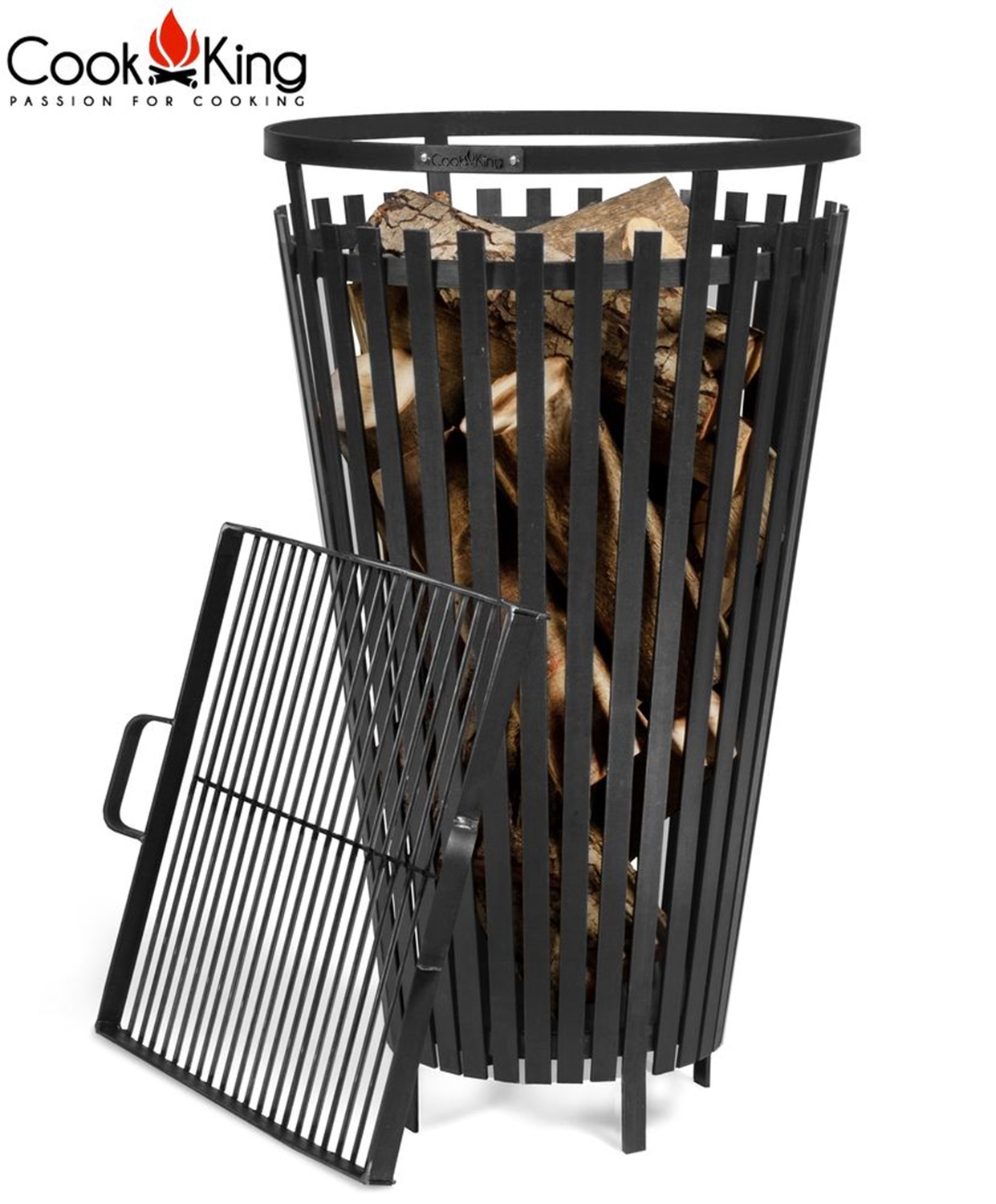 Feuerkorb "Flame" Ø 45 cm Feuerstelle für den Garten aus Stahl Feuersäule als Wärmequelle oder Grill