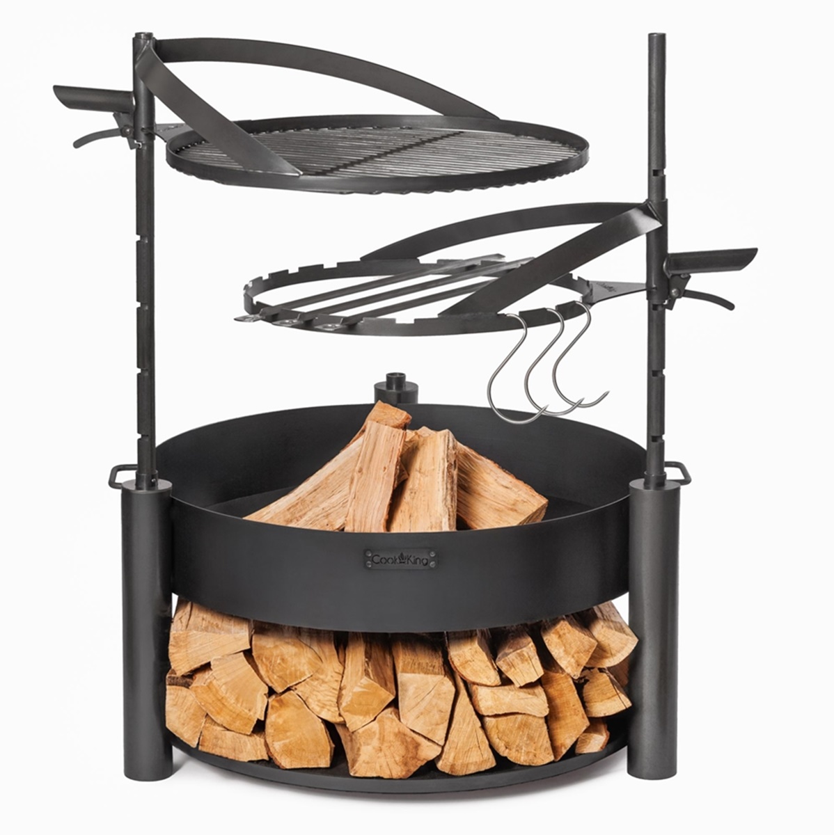 Feuerschale Montana X D 60 cm mit drehbarem Rost D 50 cm als Wärmequelle oder Grill aus Stahl