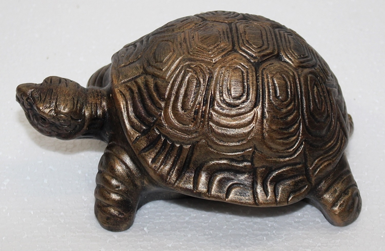 Deko Figur Schildkröte klein H 9 cm Kupfer-Antik aus Kunststoff