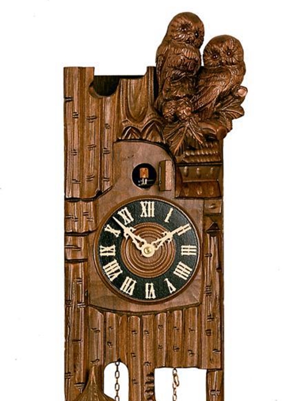 Traditionelle 8-Tage-Kuckucksuhr aus hochwertigem Holz, Höhe 54 cm, mechanisches Uhrwerk