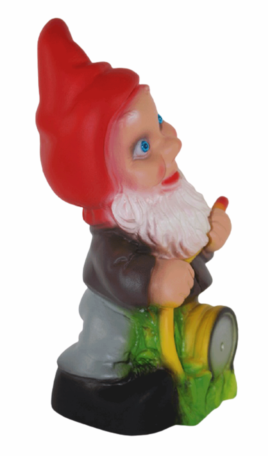 Gartenzwerg Deko Garten Figur Zwerg Gärtner mit Wasserschlauch stehend aus Kunststoff Höhe 20 cm