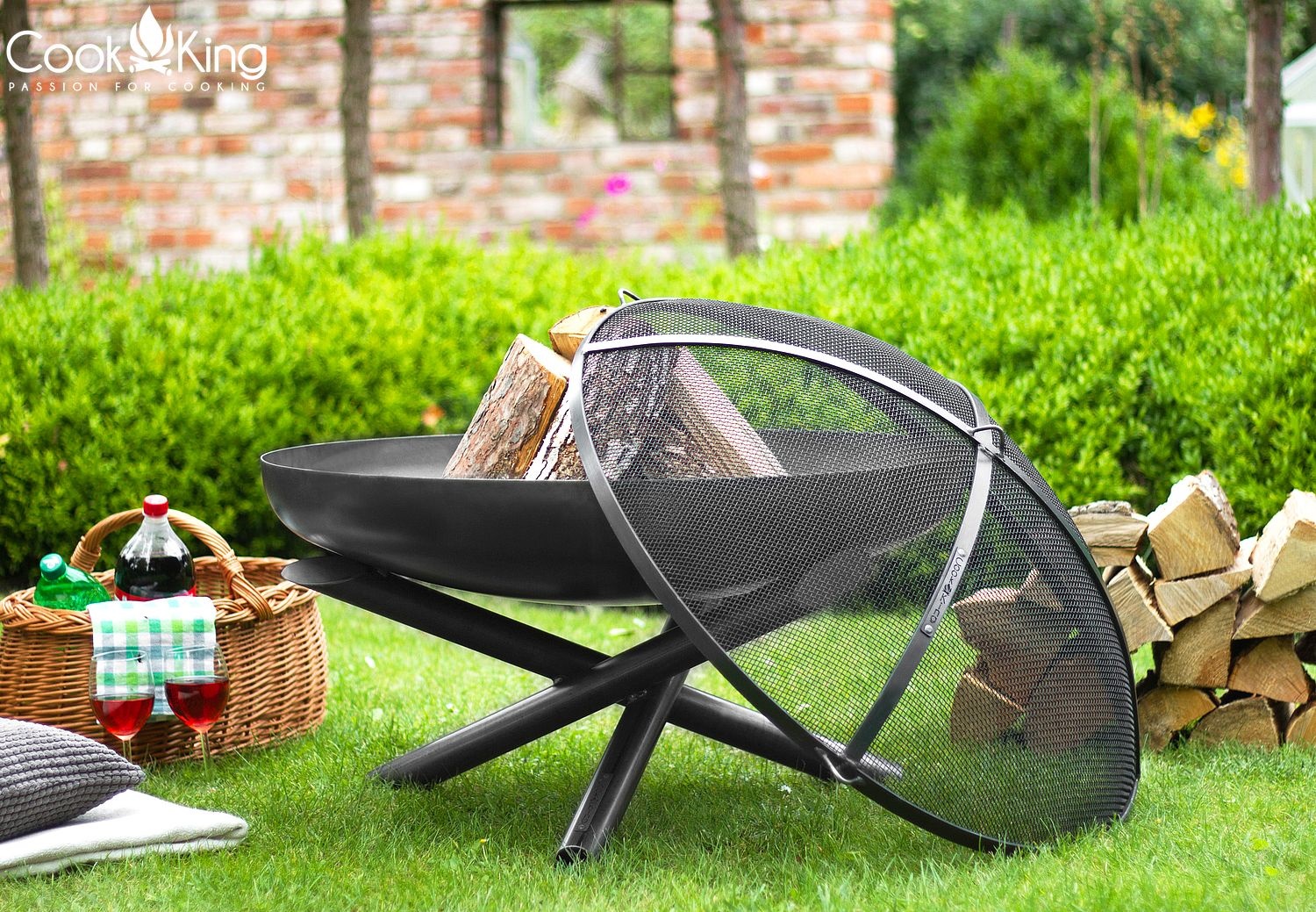 Feuerschale "Indiana" Ø 60 cm Feuerstelle für Garten aus Stahl Feuerkorb als Wärmequelle oder Grill