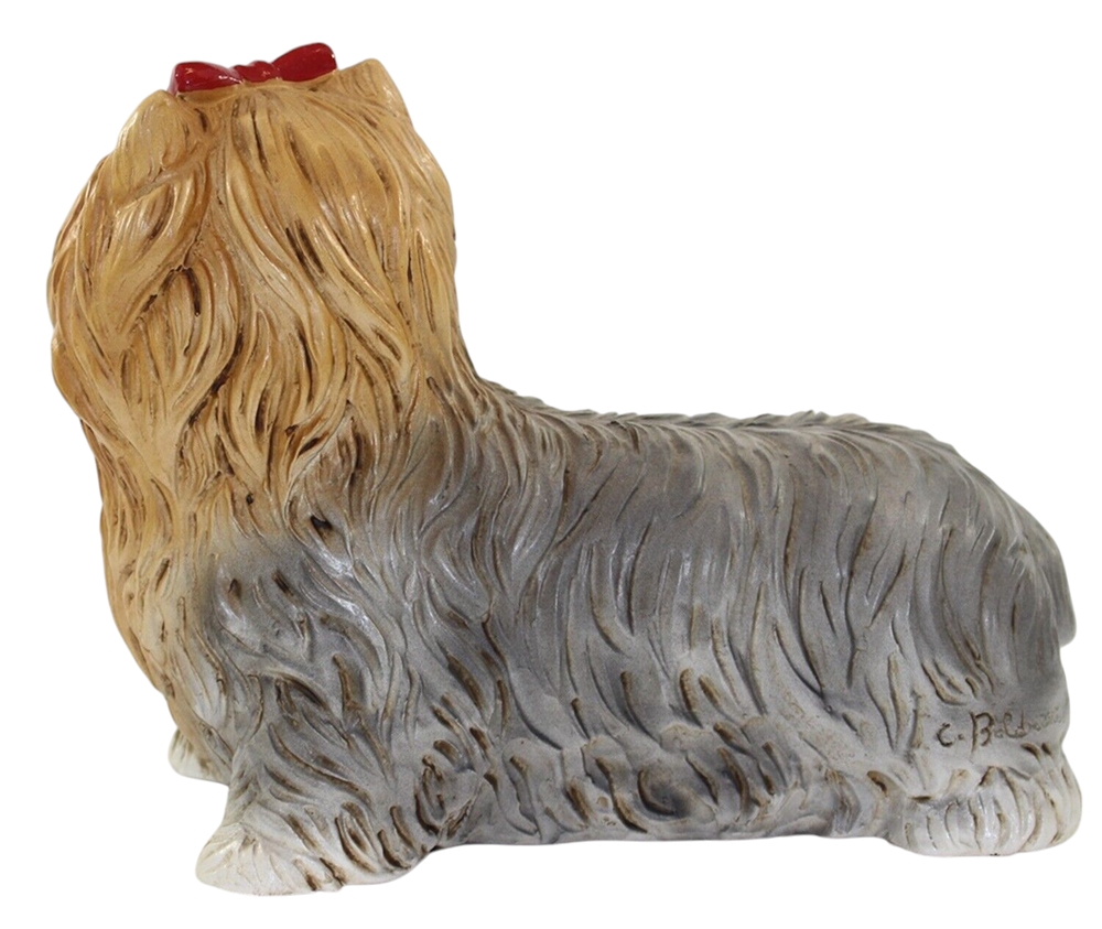 Deko Figur Yorkshire Terrier Welpe Hundefigur stehend Kollektion Castagna aus Resin Höhe 20 cm