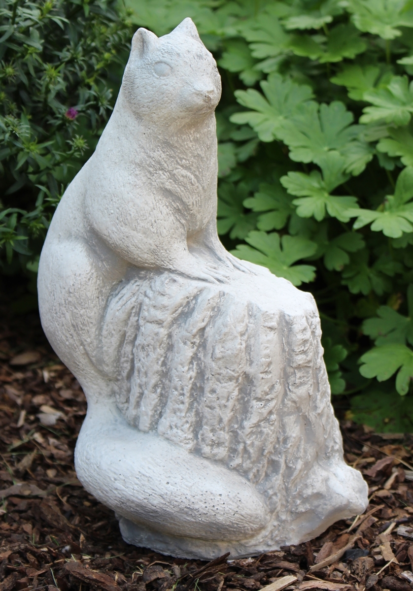 Beton Figur Eichhörnchen Tierfigur H 27 cm Dekofigur und Gartenfigur