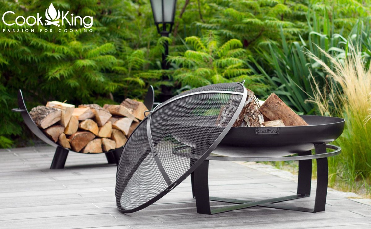 Feuerschale "Viking" Ø 60 cm Feuerstelle für Garten aus Stahl Feuerkorb als Wärmequelle oder Grill