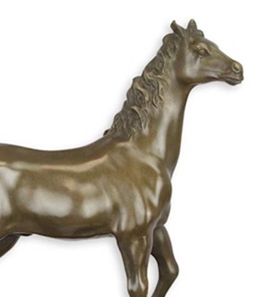 Bronzefigur Bronzeskulptur Bronze Pferd auf Sockel H 30 cm Bronze Figur