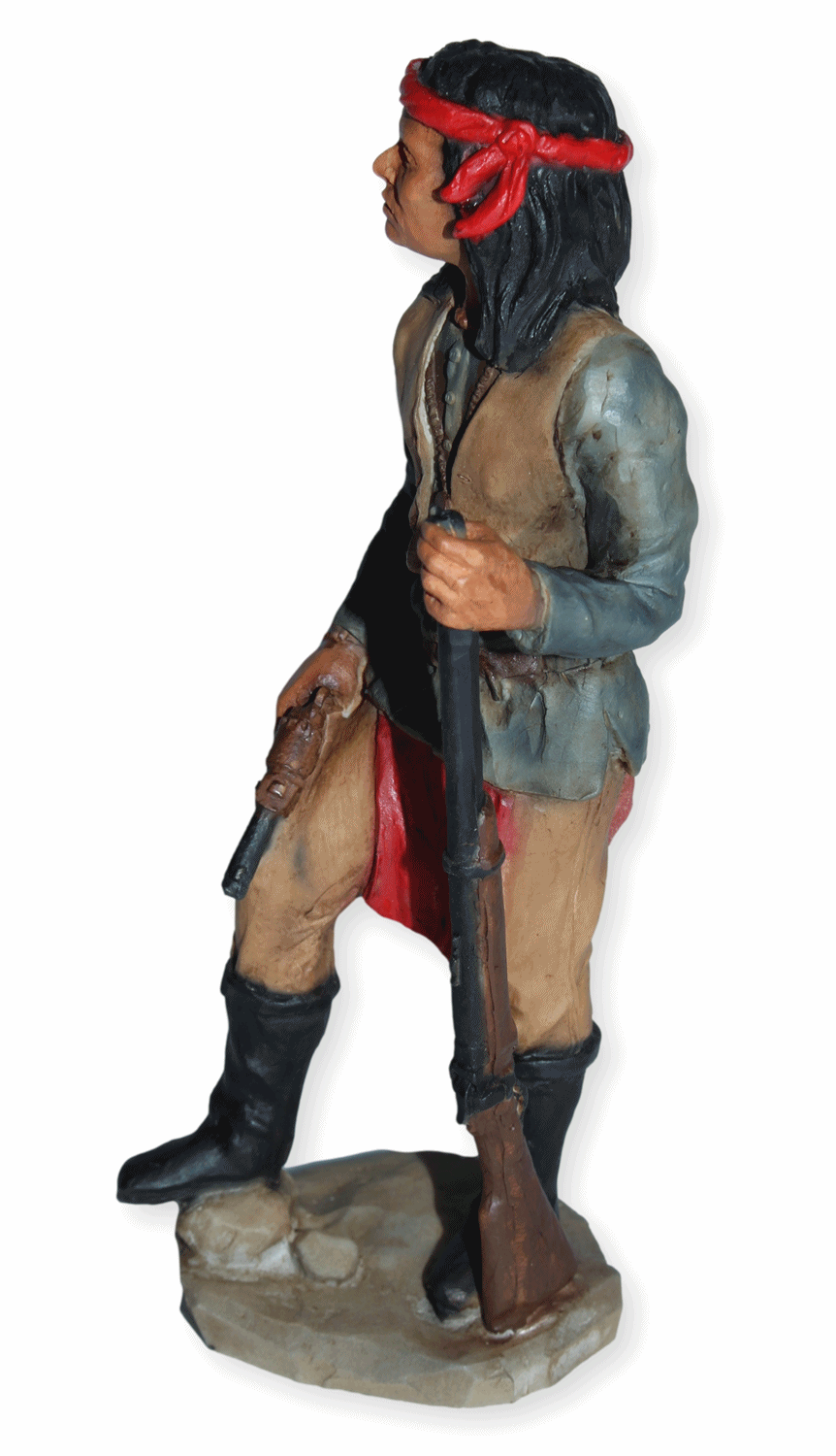 Indianerfigur Indianer Chochonen Häuptling Cochise Skulptur H 15,5 cm stehend mit Waffen