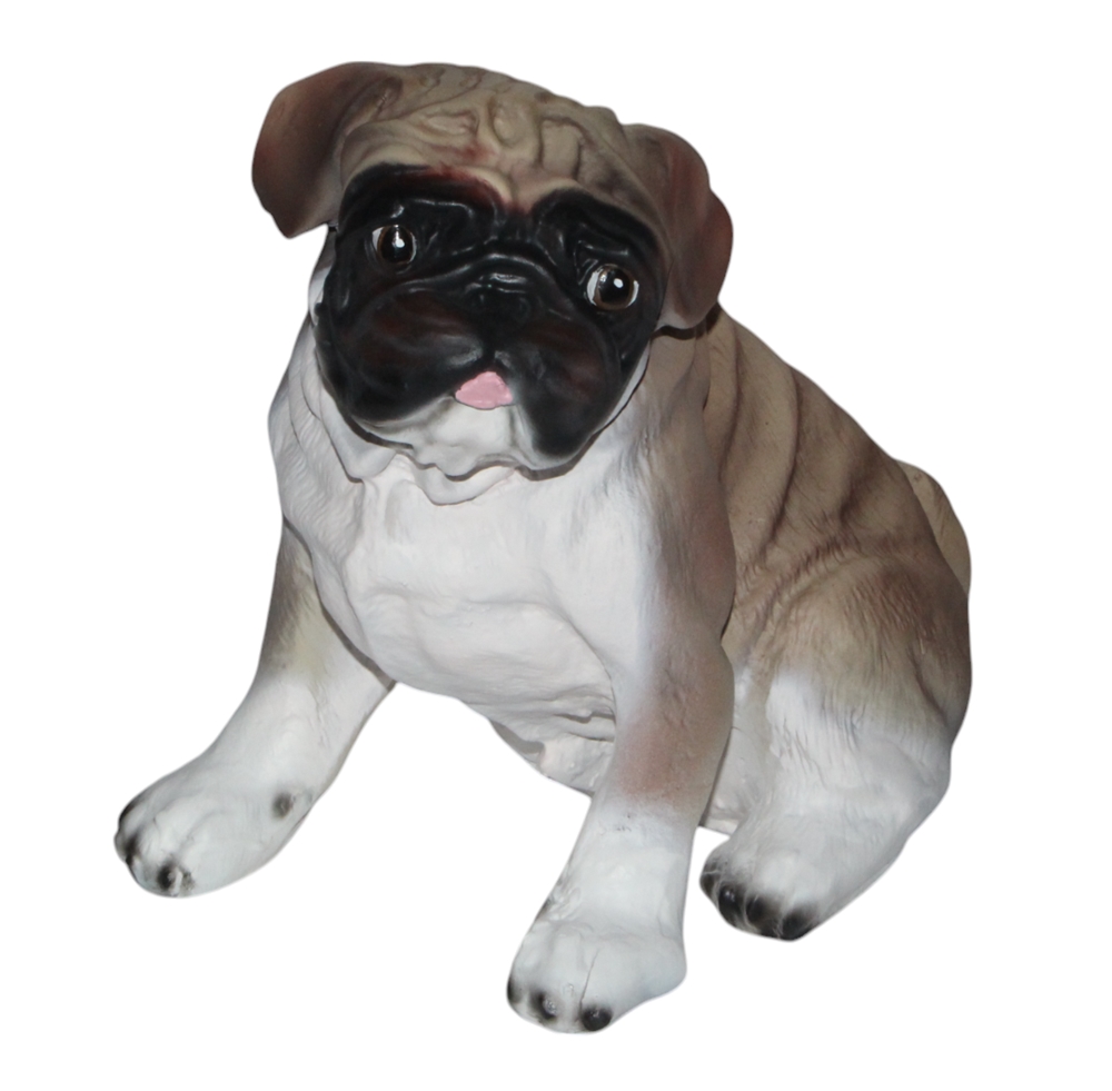Dekorationsfigur Hund Mops H 25 cm Dekofigur aus Kunstharz
