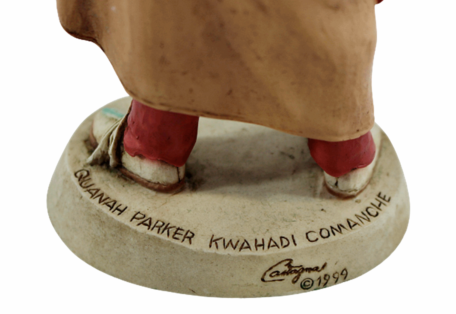 Indianerfigur Quanah Parker Häuptling H 21 cm stehend mit Friedenspfeife Castagna Limited Edition