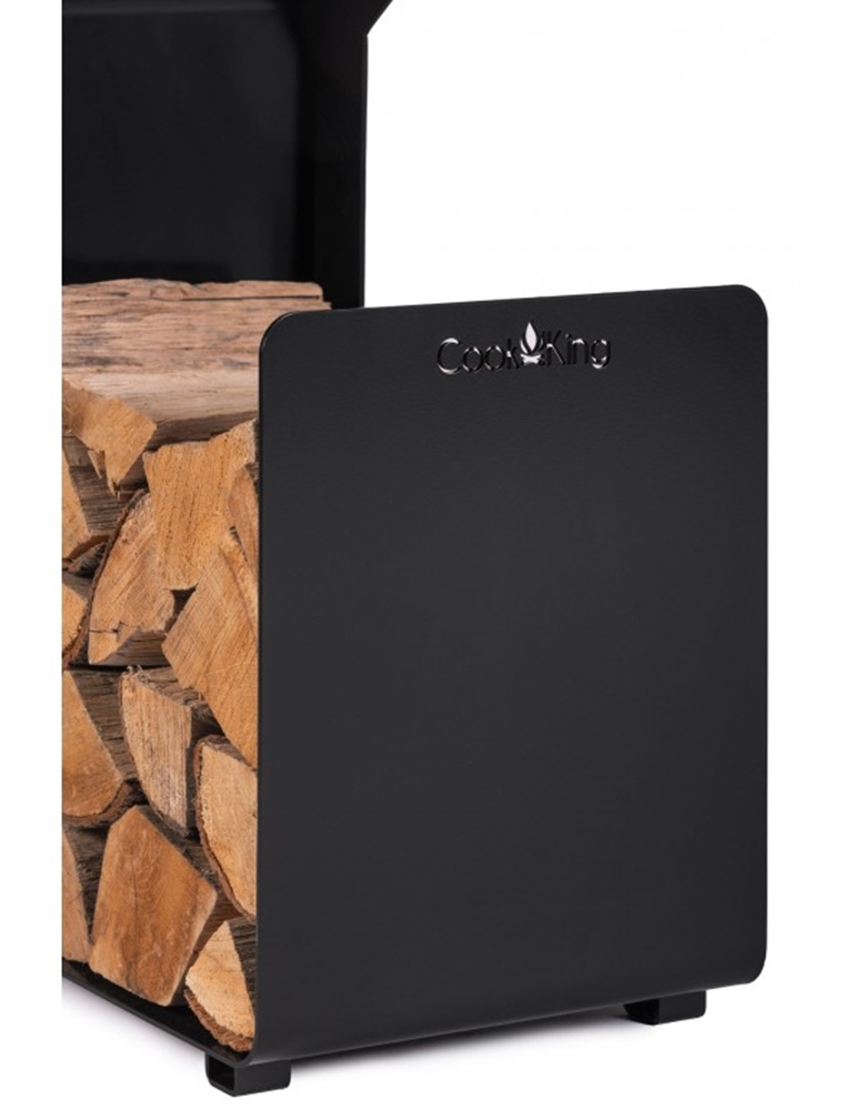 Kaminholzregal "Segal" H 74 cm Holzregal für Kaminholz Kaminholzablage aus Stahl Kaminholzständer