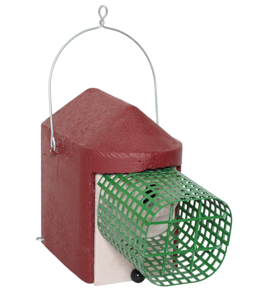 Nisthöhlen-Set für Gartenvögel - 3 räubersichere Vogelhäuser in Rot 2HW, 3SV, 2GR-WBS