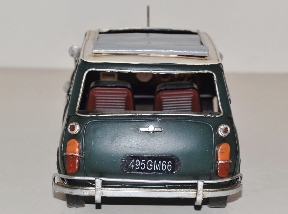 Blechauto Nostalgie Modellauto Oldtimer Mini Cooper 1960er Jahre aus Blech L 21 cm
