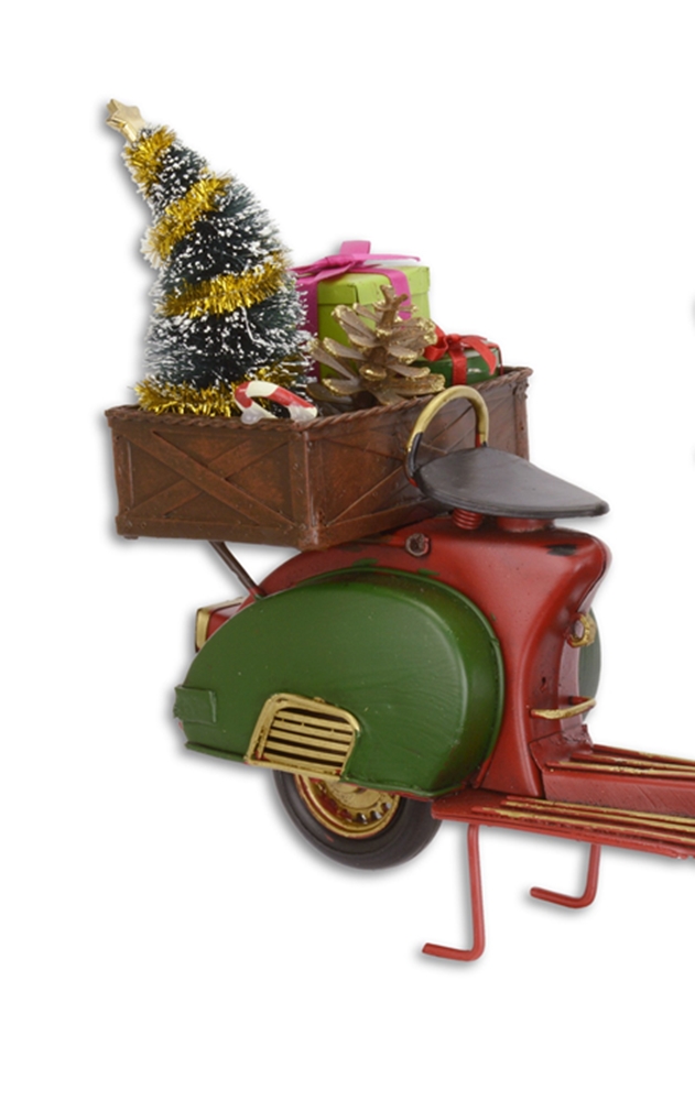 Blechmodell Weihnachtsdeko Roller aus Blech L 28 cm Tannenbaum Geschenke Deko Modellfahrzeug
