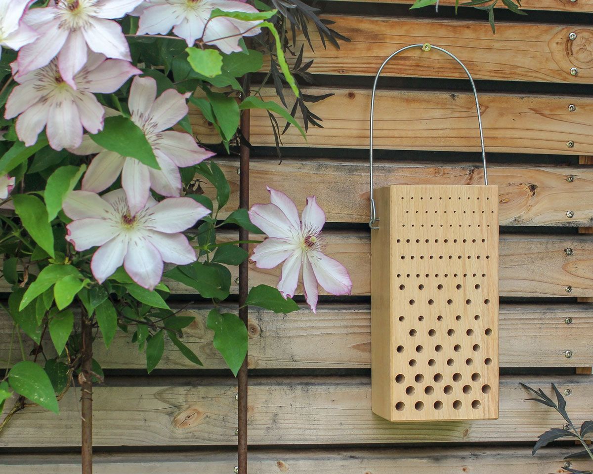 Naturschutzprodukt Insektennistholz aus Hartholz H 24 cm Insektennistblock Artenschutz Produkt