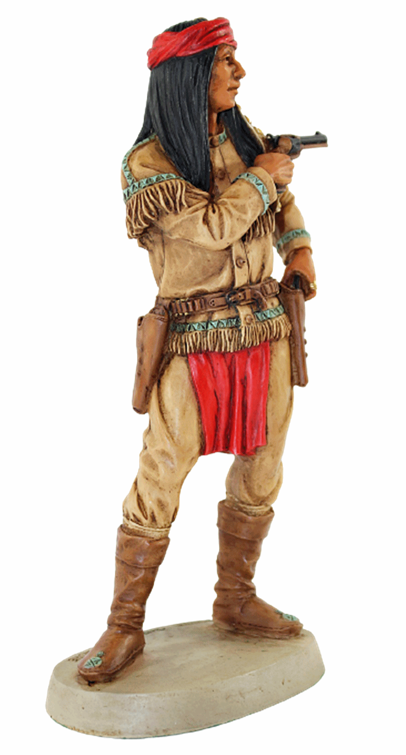 Indianerfigur Indianer Cochise Häuptling Apachen H 20 cm steh. mit Revolver Castagna Limited Edition