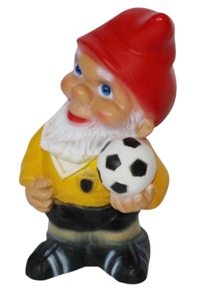 Gartenzwerg Fußballer klein Höhe 17 cm Gartendeko Dekofigur Zwerg aus Kunststoff