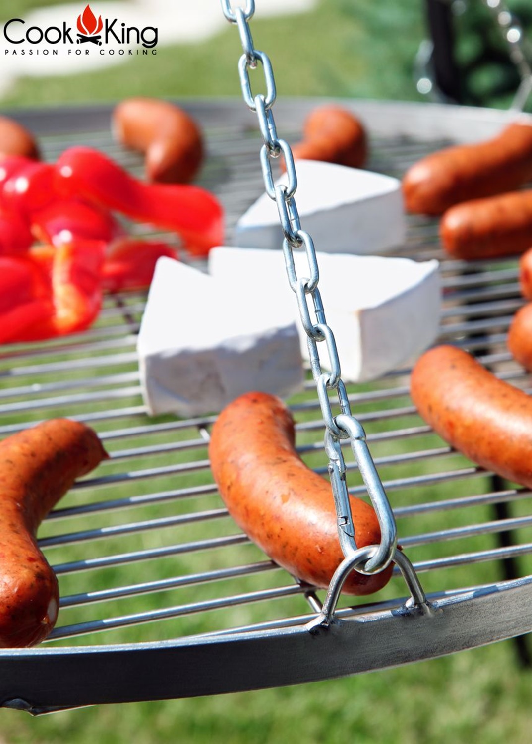 Schwenkgrill mit Kurbel H 180 cm mit Grillrost Ø 50 cm aus Edelstahl Dreibein Grill Grillständer