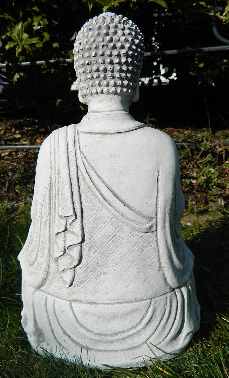 Beton Figur Buddha sitzend H 30 cm Dekofigur und Gartenskulptur