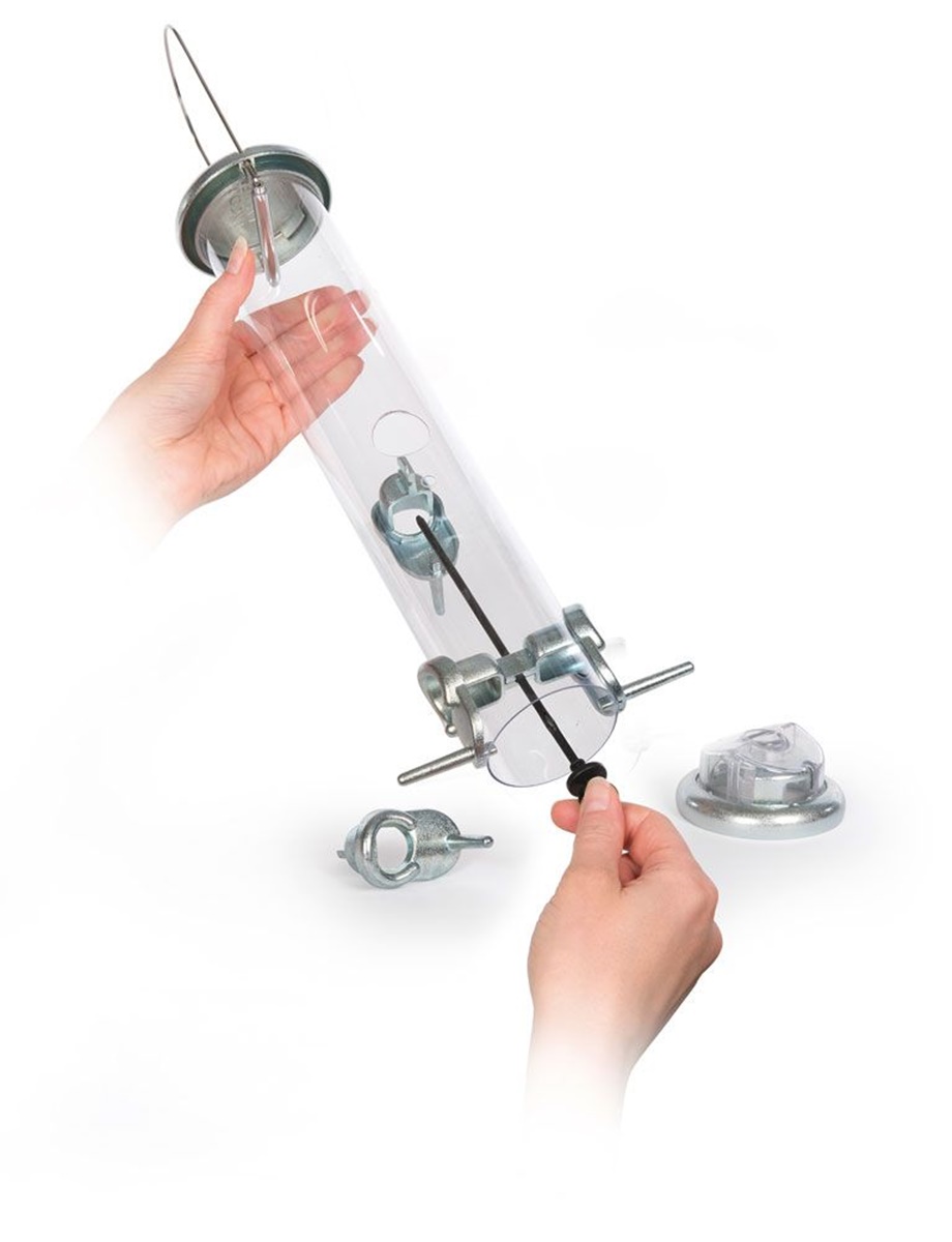 Naturschutzprodukt Futtersäulen Satz 2 Stück Ring-Pull Pro maxi silber Inhalt 1,5 l Vogelprodukt