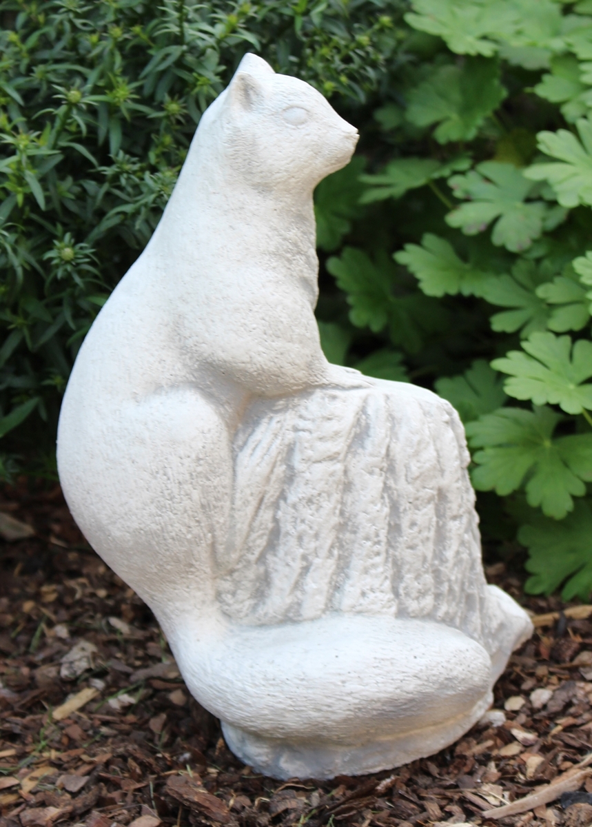 Beton Figur Eichhörnchen Tierfigur H 27 cm Dekofigur und Gartenfigur