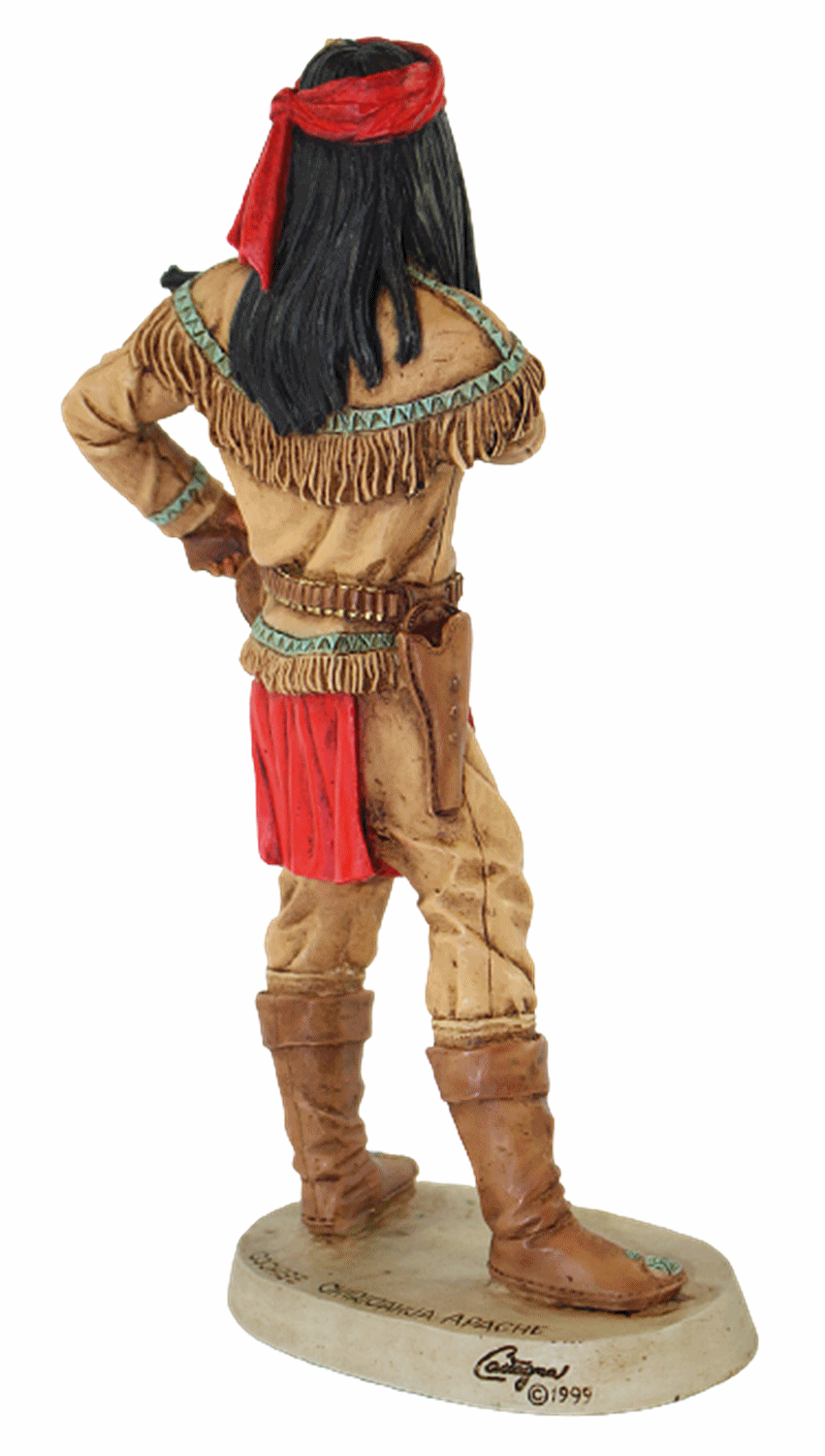 Indianerfigur Indianer Cochise Häuptling Apachen H 20 cm steh. mit Revolver Castagna Limited Edition