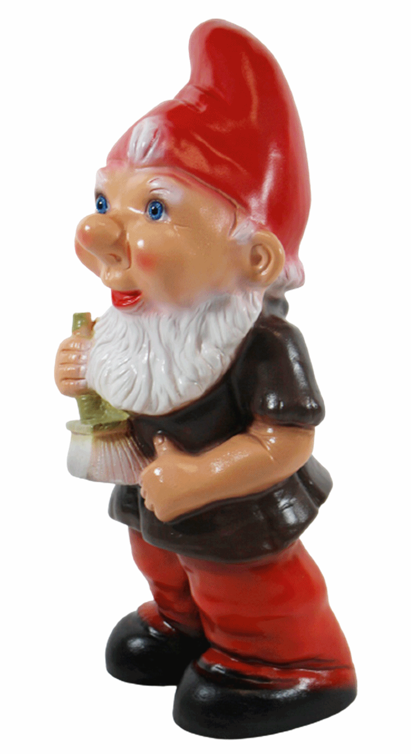 Gartenzwerg Deko Garten Figur Zwerg Maler stehend mit Pinsel in der Hand aus Kunststoff H 29 cm