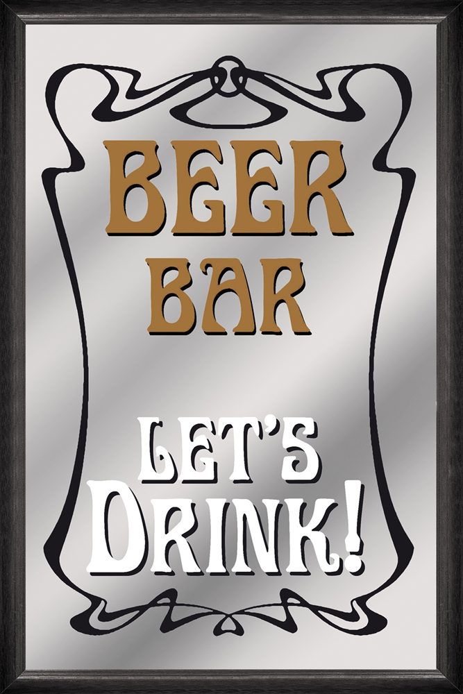 Set: 2 Spiegelbilder Bar Deko Beer Irish Pub & Whisky Bar 30x20 cm Wandbilder Bilder Hinterglasdruck