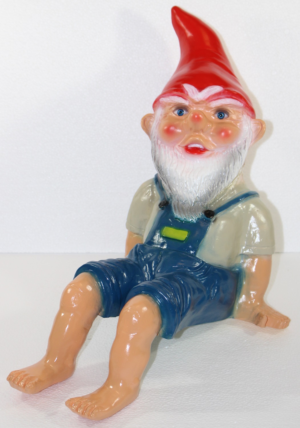 Gartenzwerg Deko Garten Figur Zwerg sitzend (ohne Bank) aus Kunststoff H 41 cm