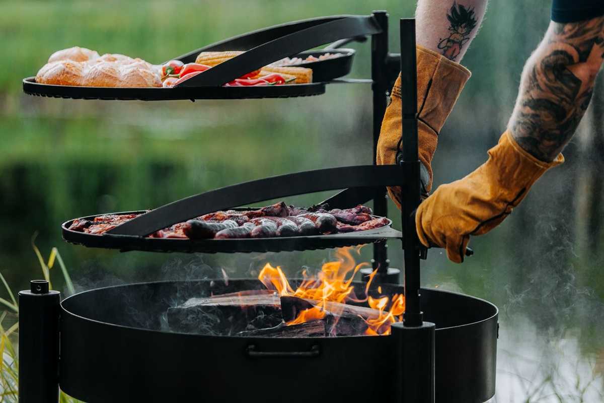 Zubehör Grillrost D 50 cm für Feuerschale Montana X und Bandito zum Befestigen am Mast aus Stahl