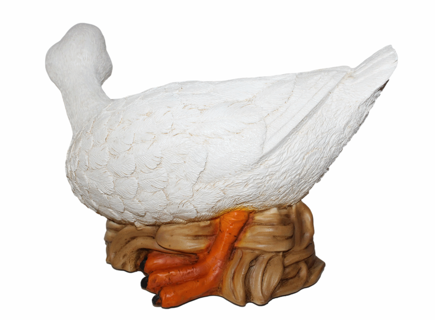 Deko Figur Gans Tierfigur weiße Gänsefigur Vogel sitzend Kollektion Castagna aus Resin B 33,5 cm