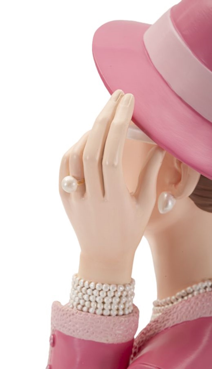 Dekofigur Büste elegante Dame Paris stillvolle charmante Skulptur Art Deco Frauenbüste Pink H 26 cm