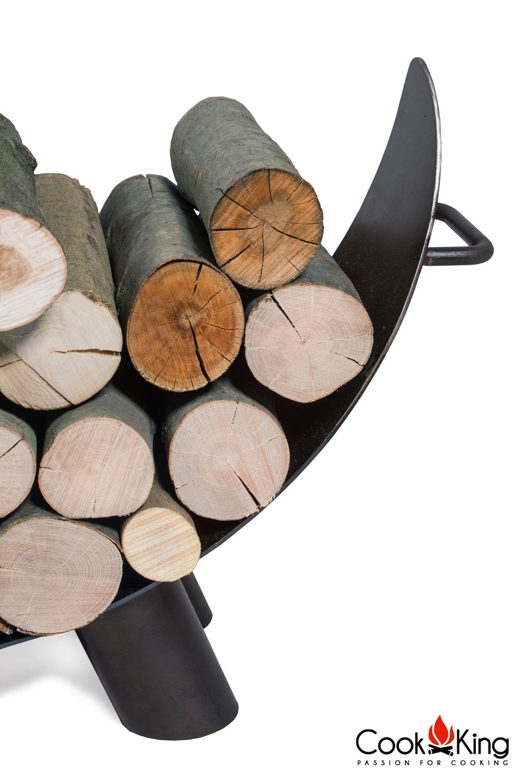 Kaminholzregal "Mila" Breite 80cm Holzregal für Kaminholz Kaminholzablage aus Stahl Holzkorb