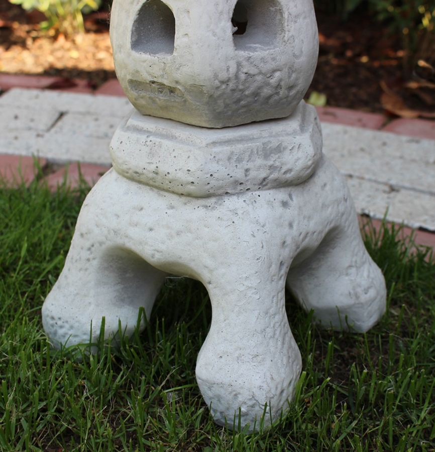 Beton Deko Figur japanische Laterne H 38 cm asiatische Pagode Dekofigur und Gartenskulptur 2-teilig