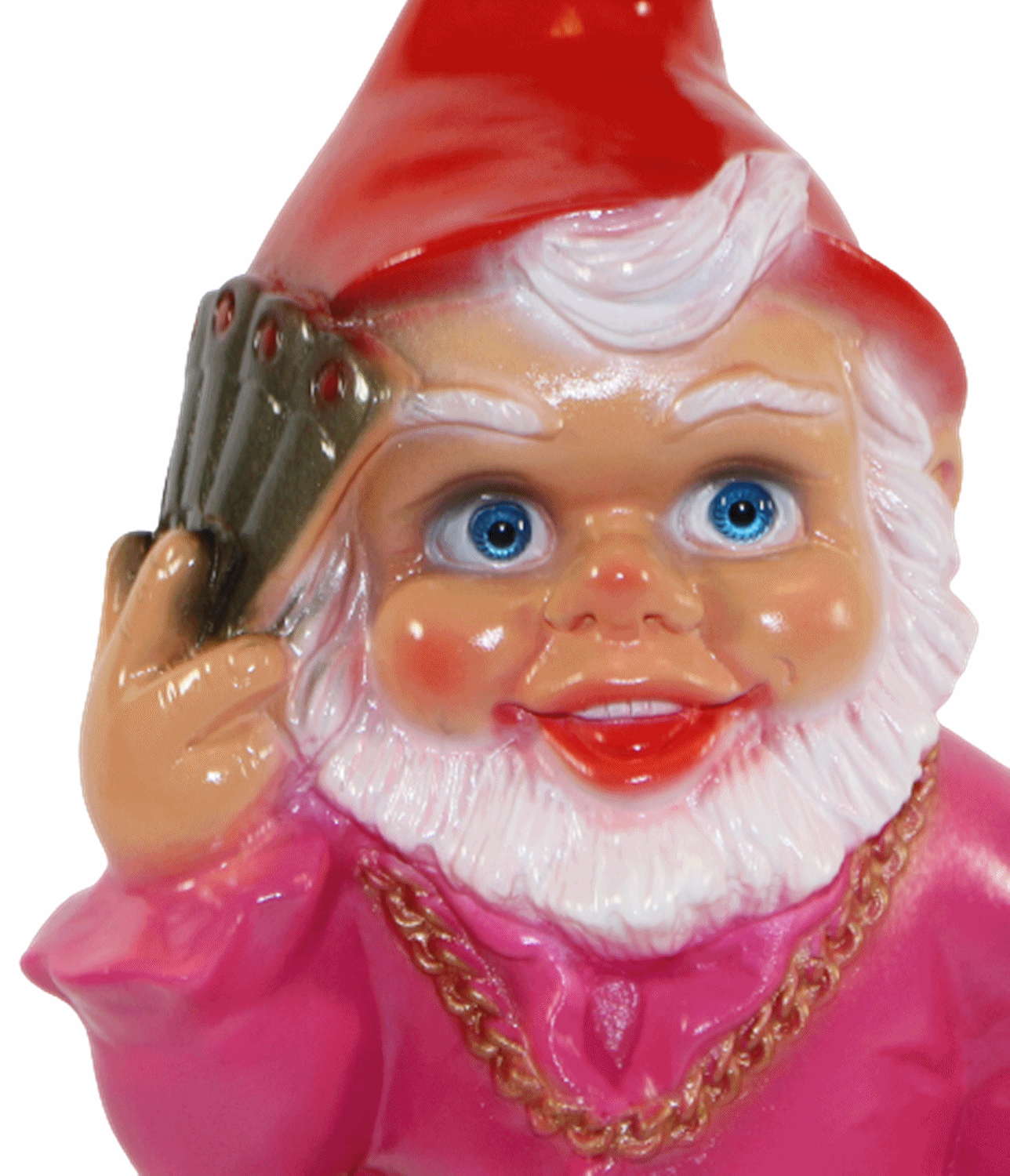 Gartenzwerg Deko Garten Figur Zwerg Cross-Dresser Mann als Frau verkleidet aus Kunststoff H 32 cm