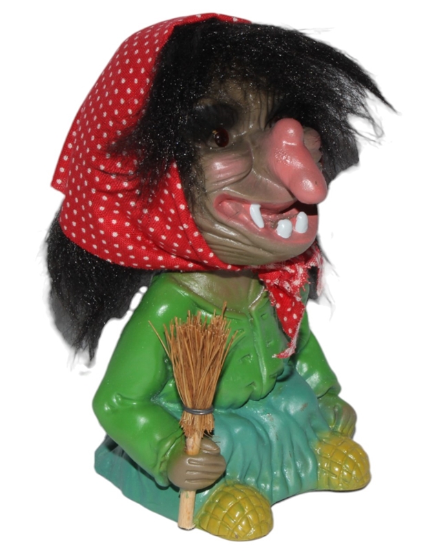 Souvenir Wackel Figur Hexe klein H 15 cm Wackelfigur Original mit Wackelkopf