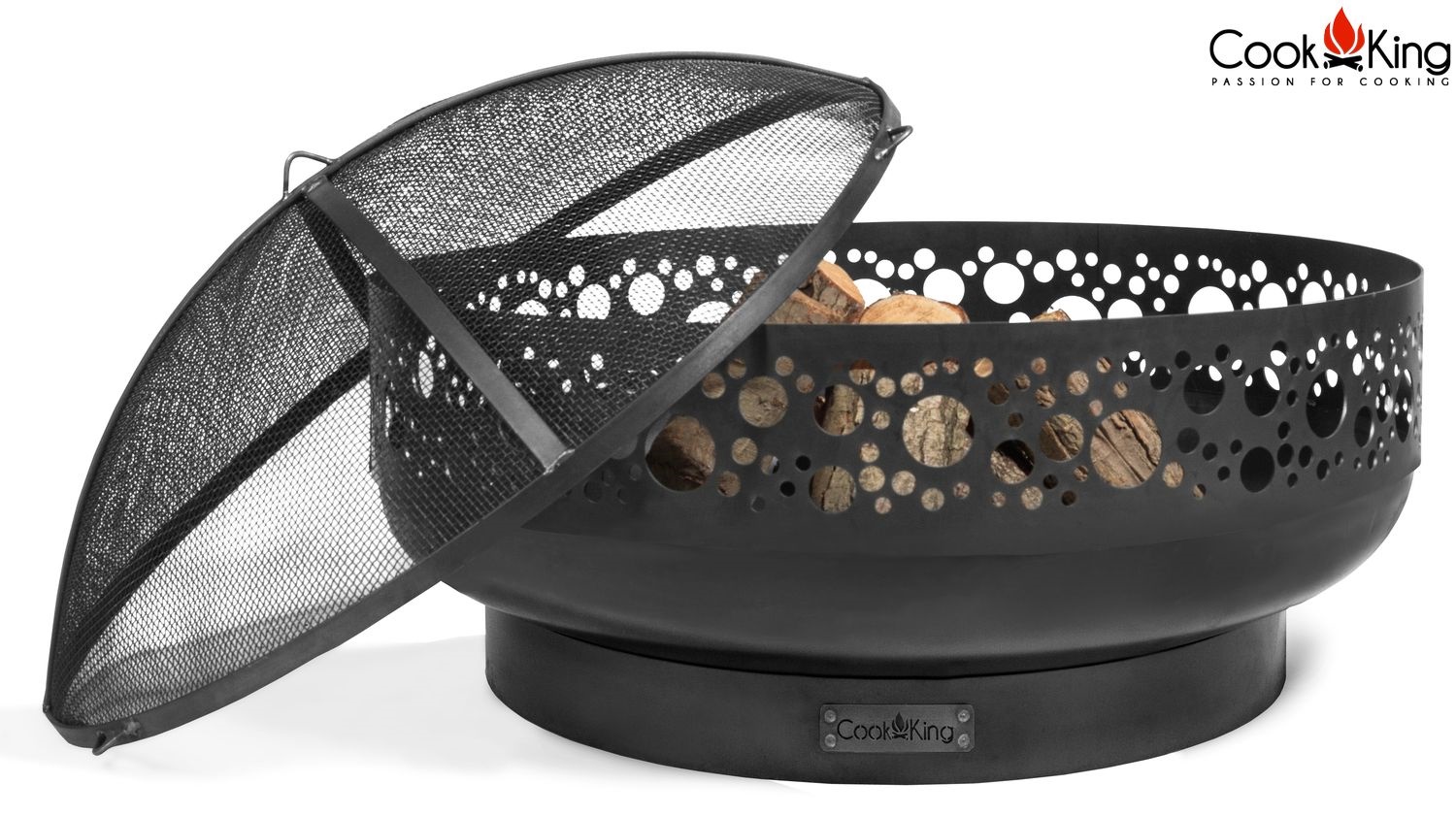 Feuerschale "Boston" Ø 80 cm Feuerstelle für Garten aus Stahl Feuerkorb als Wärmequelle oder Grill