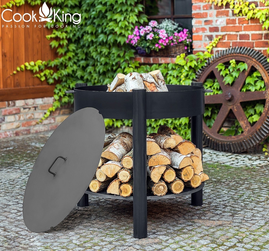 Feuerschale "Montana" high Ø 70 cm Feuerstelle für Garten aus Stahl als Wärmequelle oder Grill