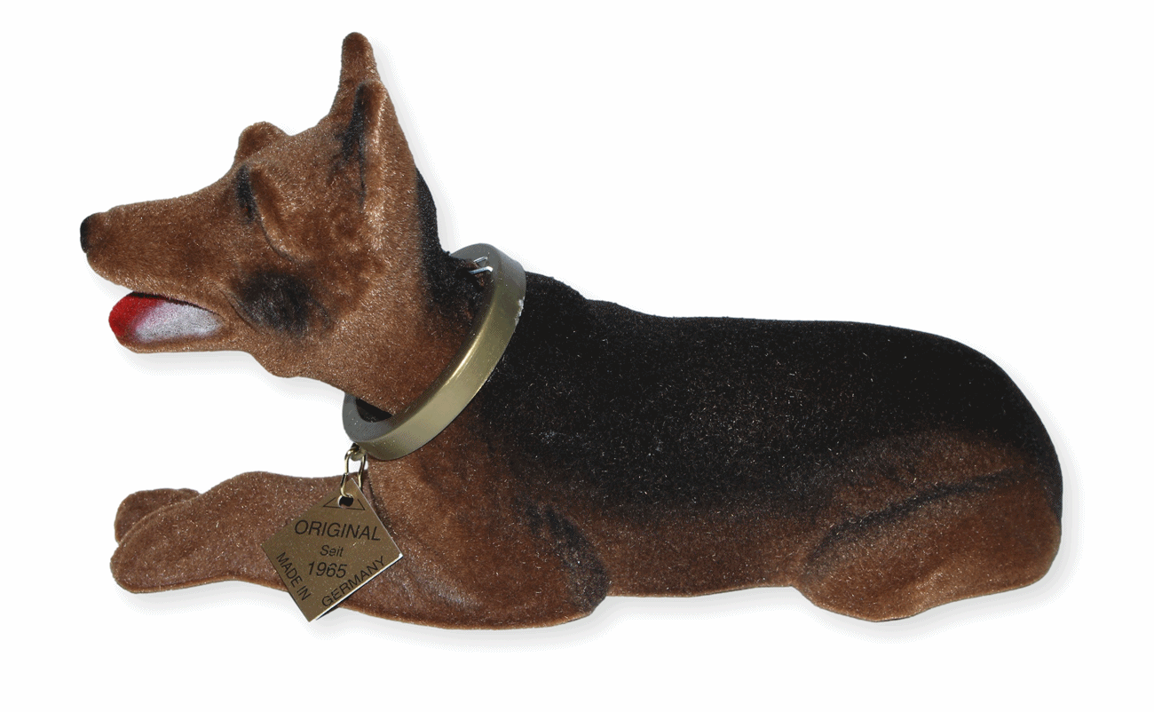 Wackel Figur Hund Schäferhund Wackelfigur H 10 cm klein Dekofigur mit Wackelkopf