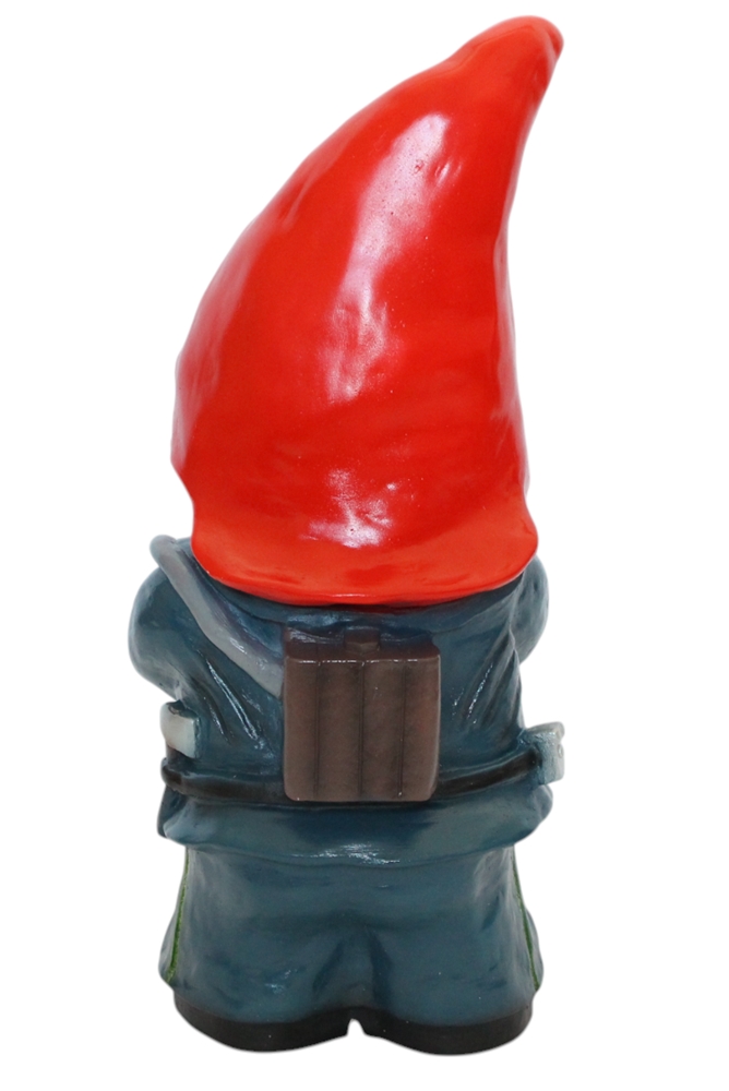 Gartenzwerg Feuerwehrmann mit Löschschlauch lustige Zwerg & Wasserspeier H 45 cm ohne Pumpe