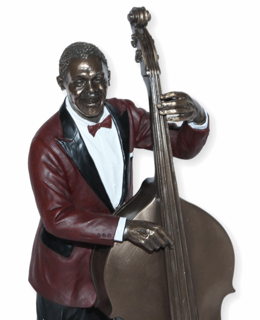 Deko Figur Jazz Musiker Bassist H 32 cm Jazz Band Dekofigur mit Bass