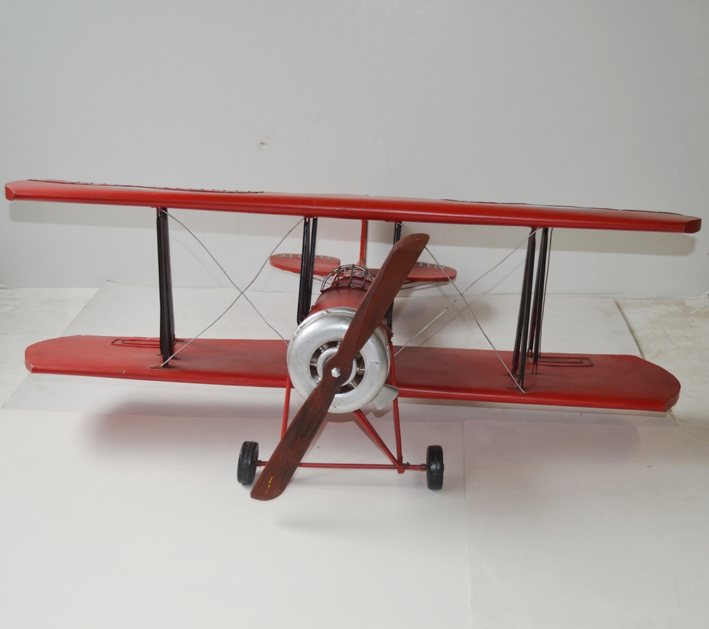 Blechflugzeug Nostalgie Modellflugzeug Oldtimer Marke Avro Tutor Flugzeug aus Blech L 98 cm